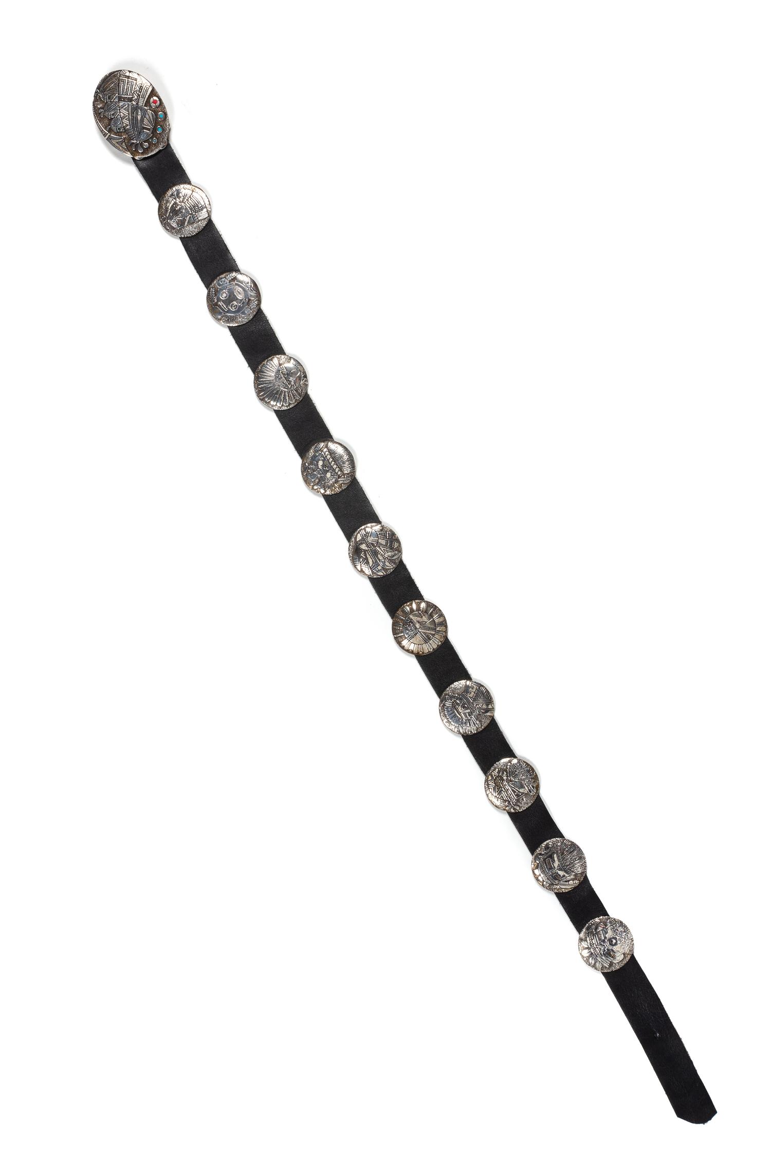 Hopi Style Silver Concho Belt Length 33 inches