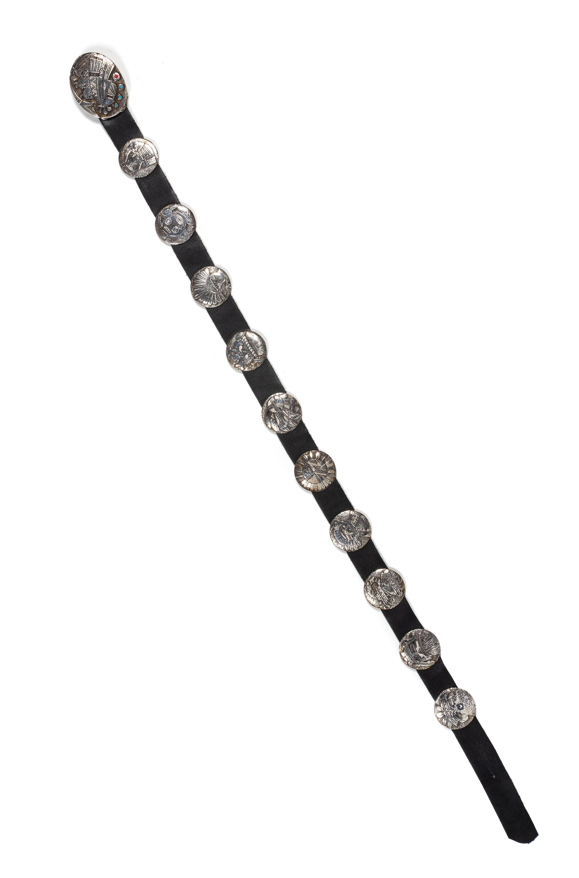 Hopi Style Silver Concho Belt Length 33 inches
