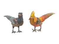 A Pair of Austrian Cold Painted Bronze Pheasants