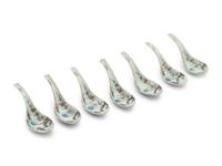A Set of Seven Chinese Famille Rose Porcelain Spoons