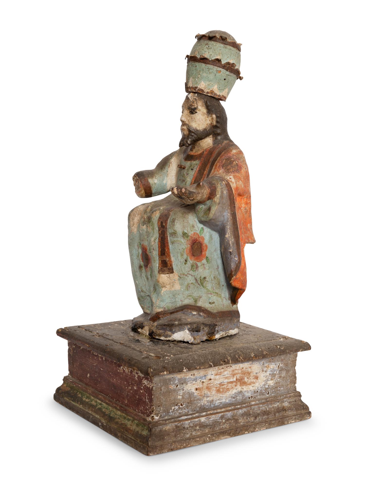 A Spanish Colonial Polychromed Santos