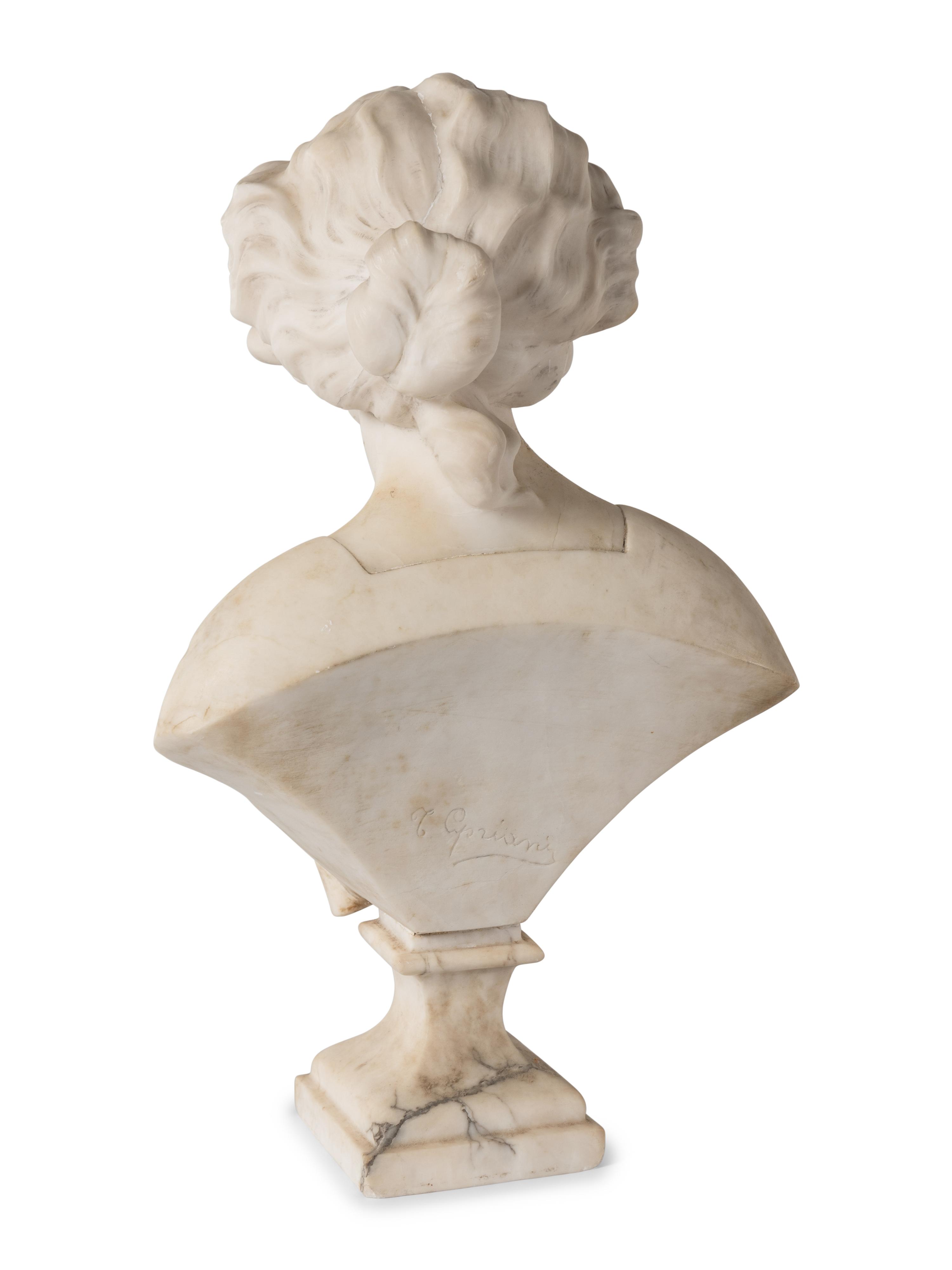 An Italian Marble Bust Attributed to Adolfo Cipriani