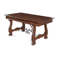A Spanish Baroque Style Oak Trestle Table