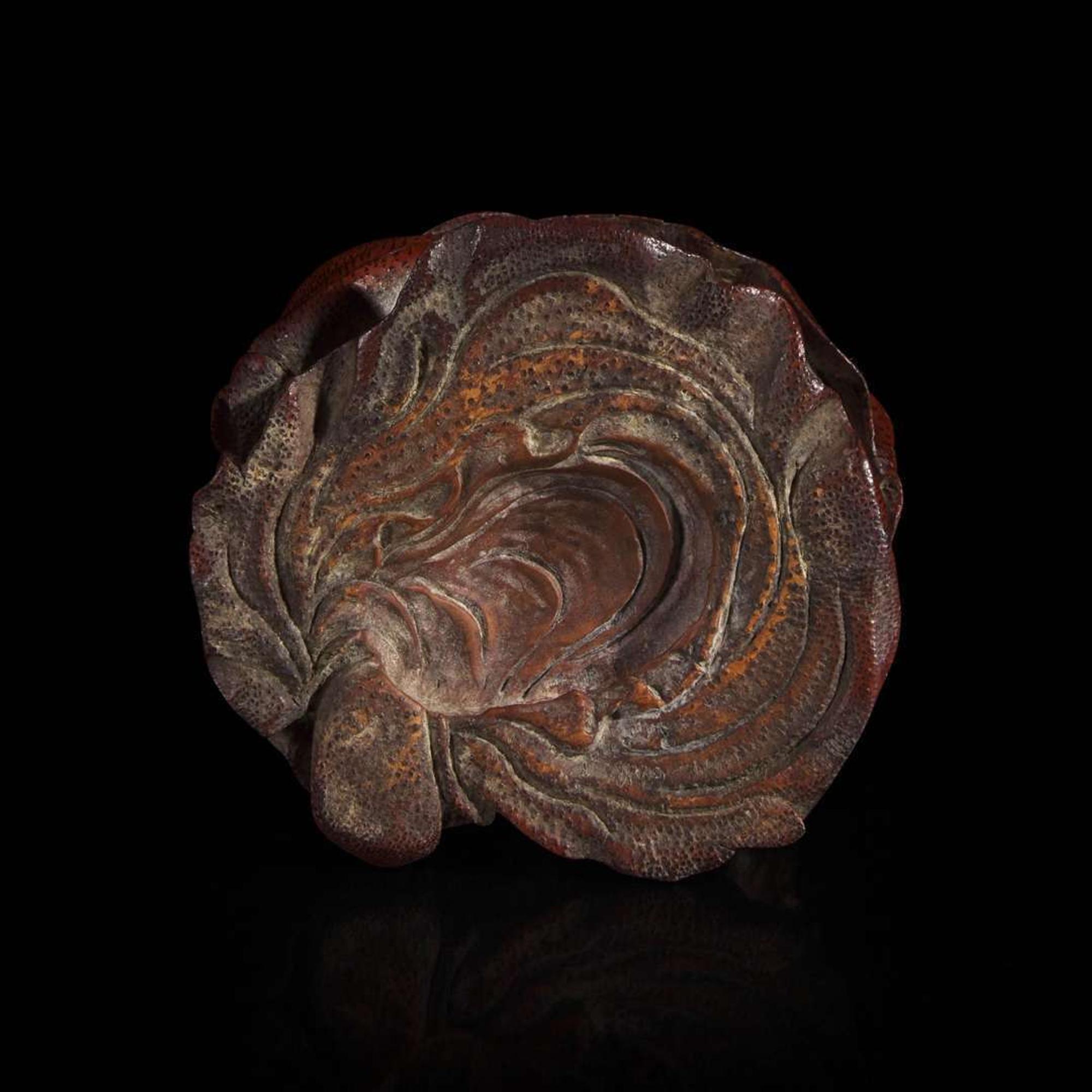 A Chinese finely-carved bamboo luohan and lion 竹雕笑狮罗汉 Qing dynasty ?