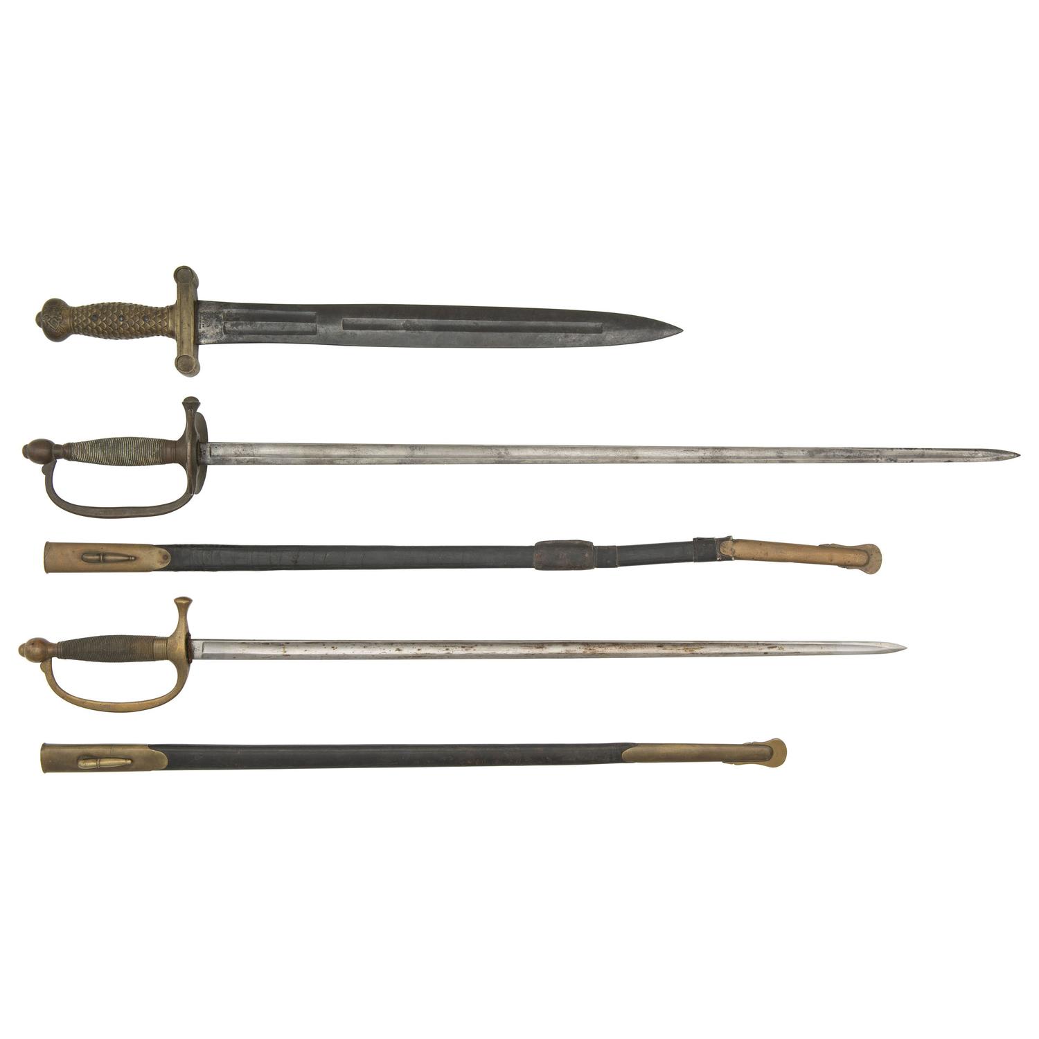 3 Ames Swords: Model 1832 Heavy Artillery, Model 1840 NCO and Model 1840 Musician