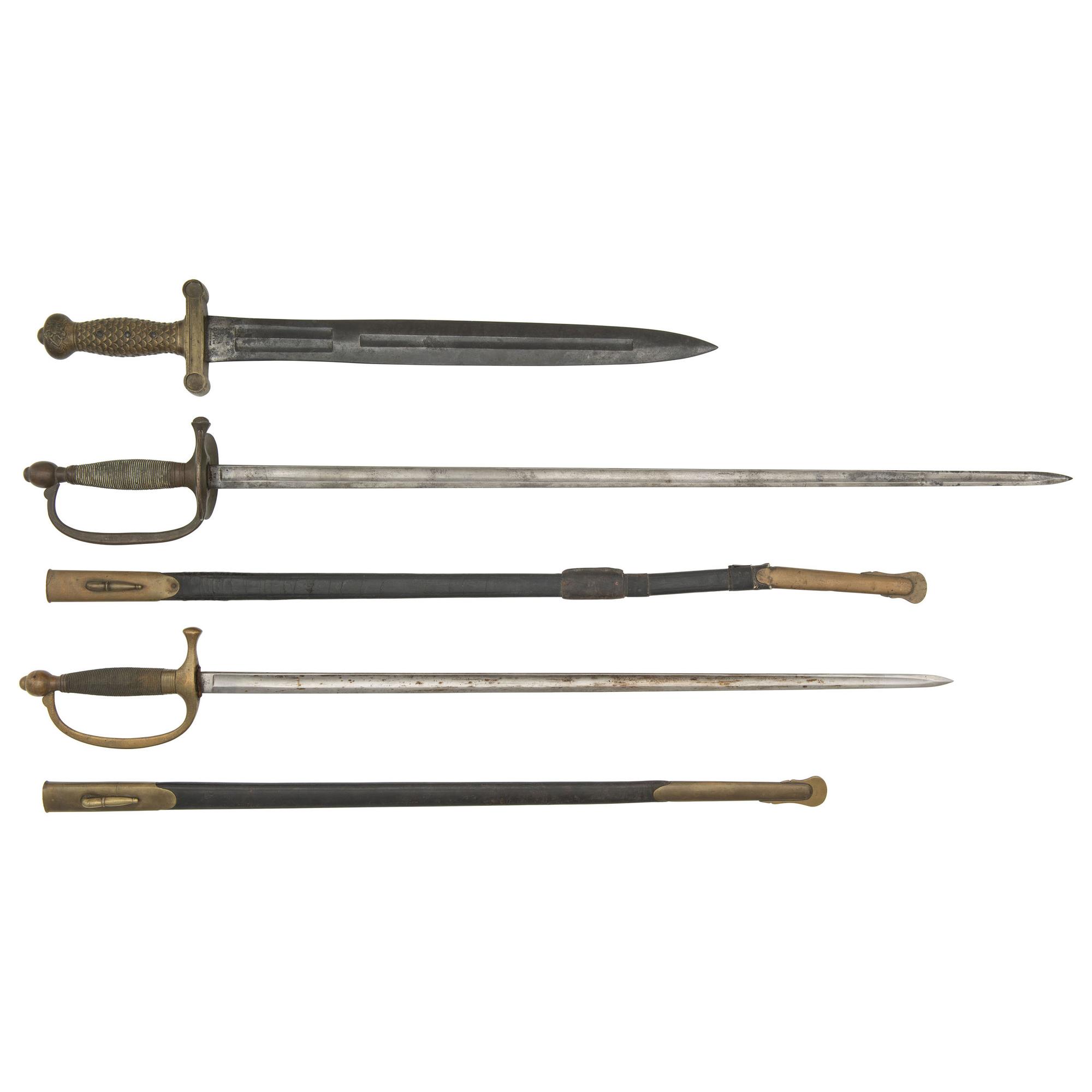 3 Ames Swords: Model 1832 Heavy Artillery, Model 1840 NCO and Model 1840 Musician