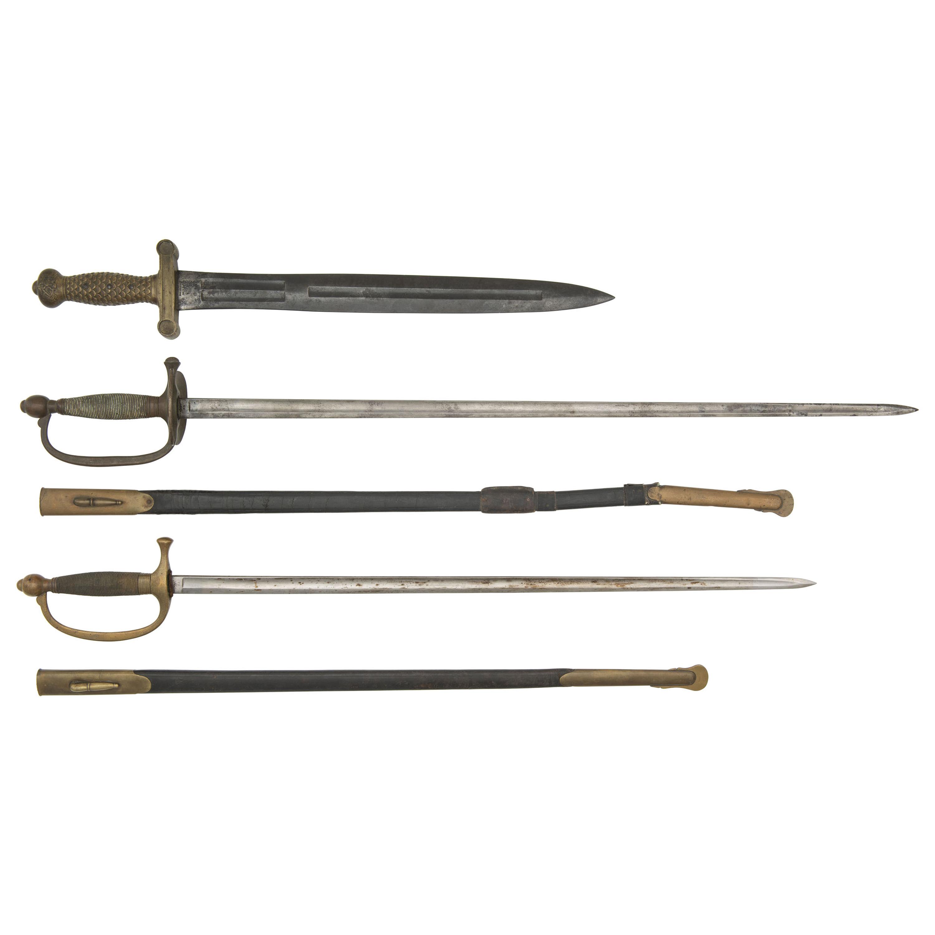 3 Ames Swords: Model 1832 Heavy Artillery, Model 1840 NCO and Model 1840 Musician