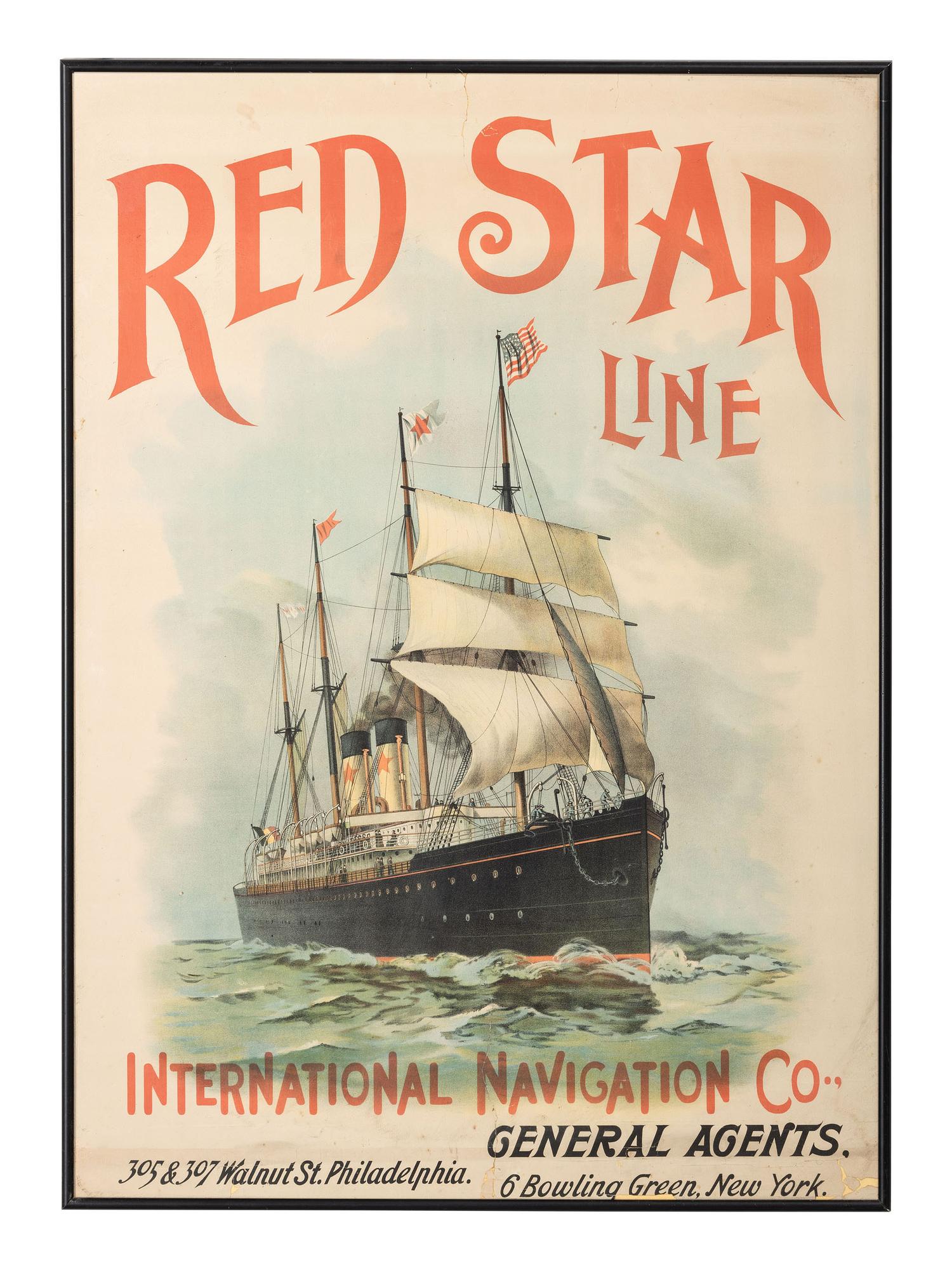Three Steam Ship Line Advertisement Lithographs