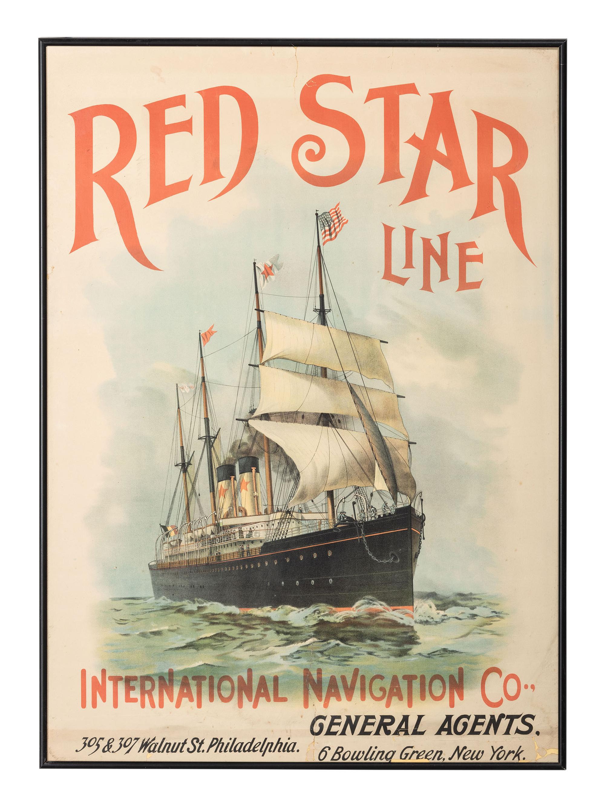 Three Steam Ship Line Advertisement Lithographs