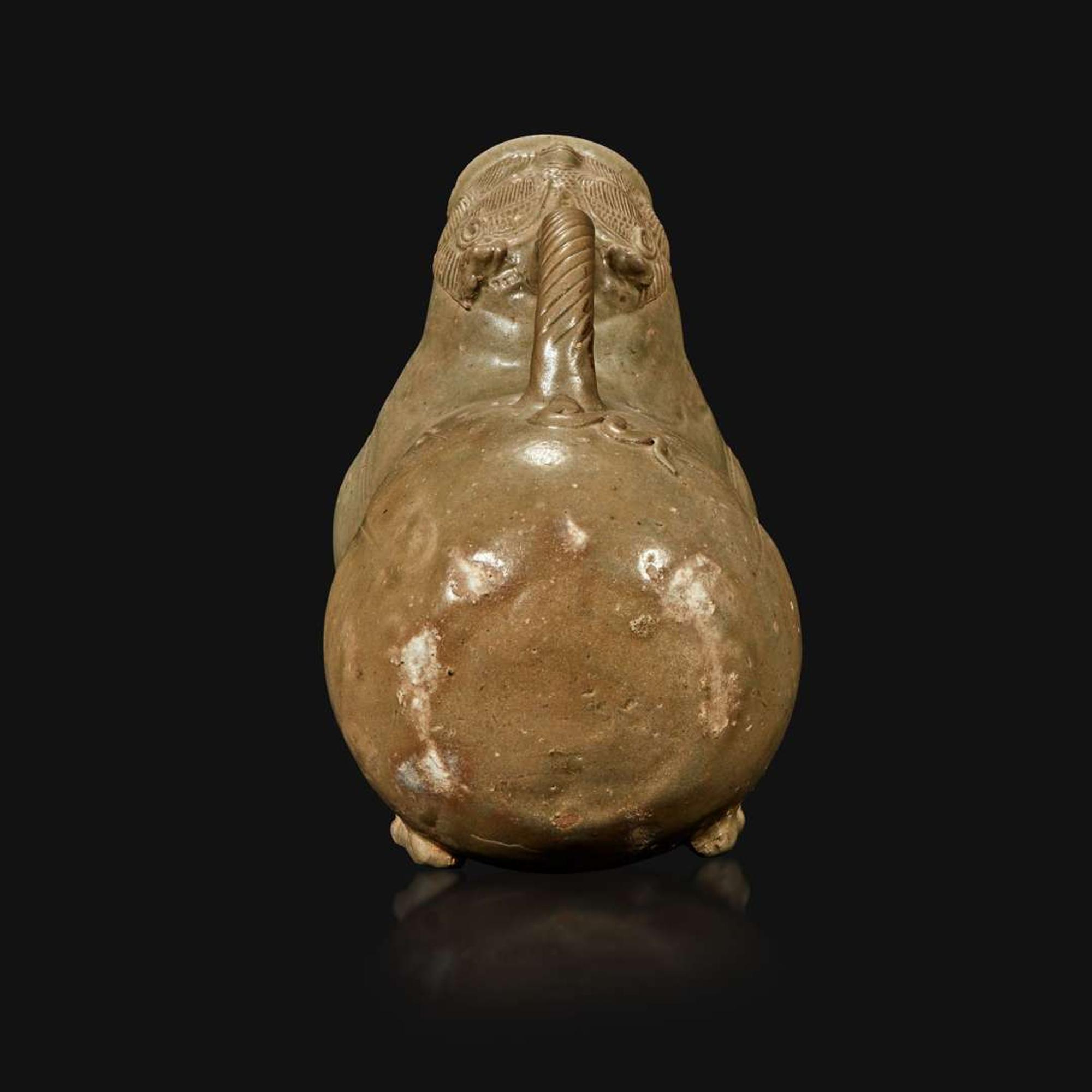 A Chinese Yue ware chimera-form celadon vessel, Huzi Jin Dynasty (265-420)