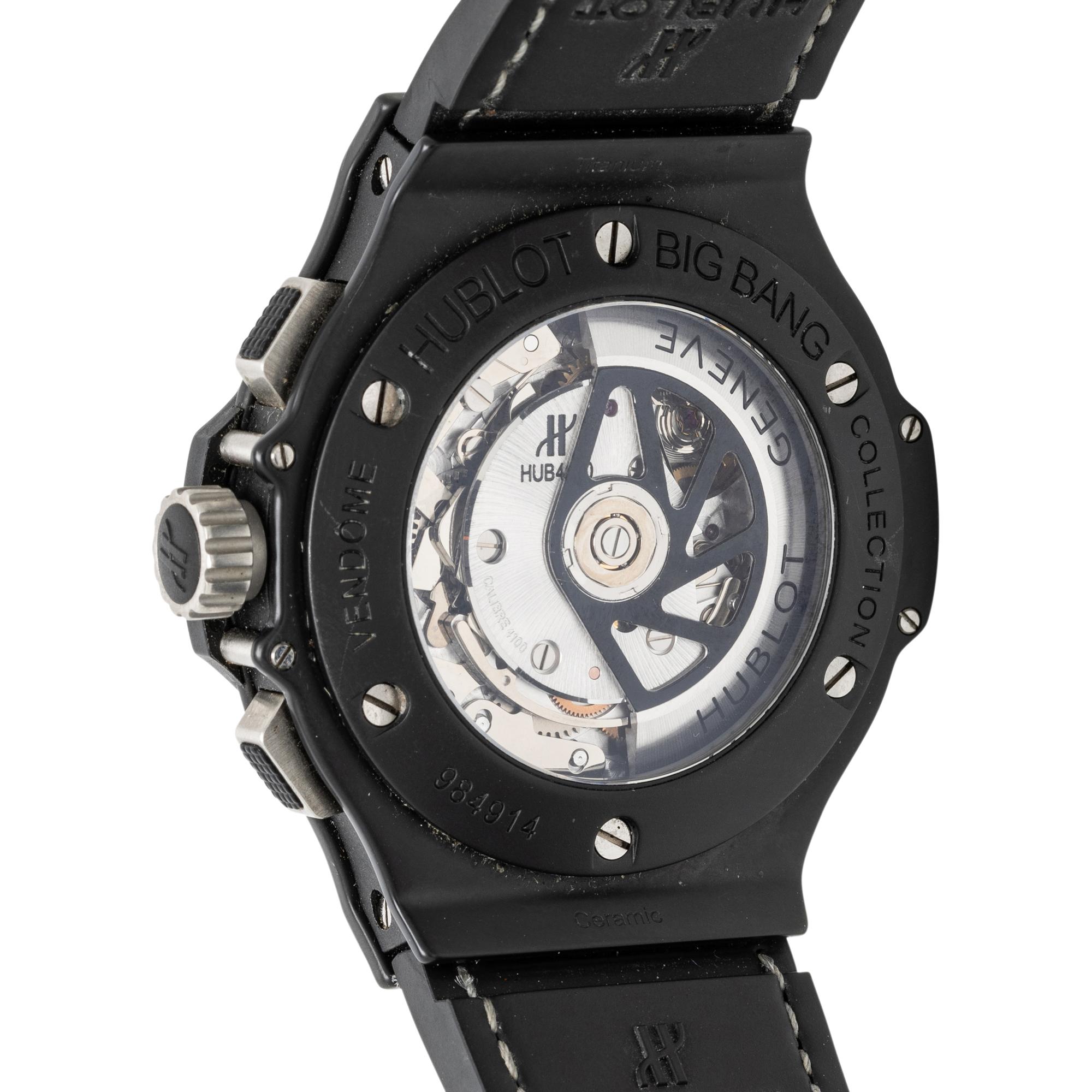 HUBLOT, 'BIG BANG VENDOME' CHRONOGRAPH WATCH WITH DATE AND DENIM STRAP