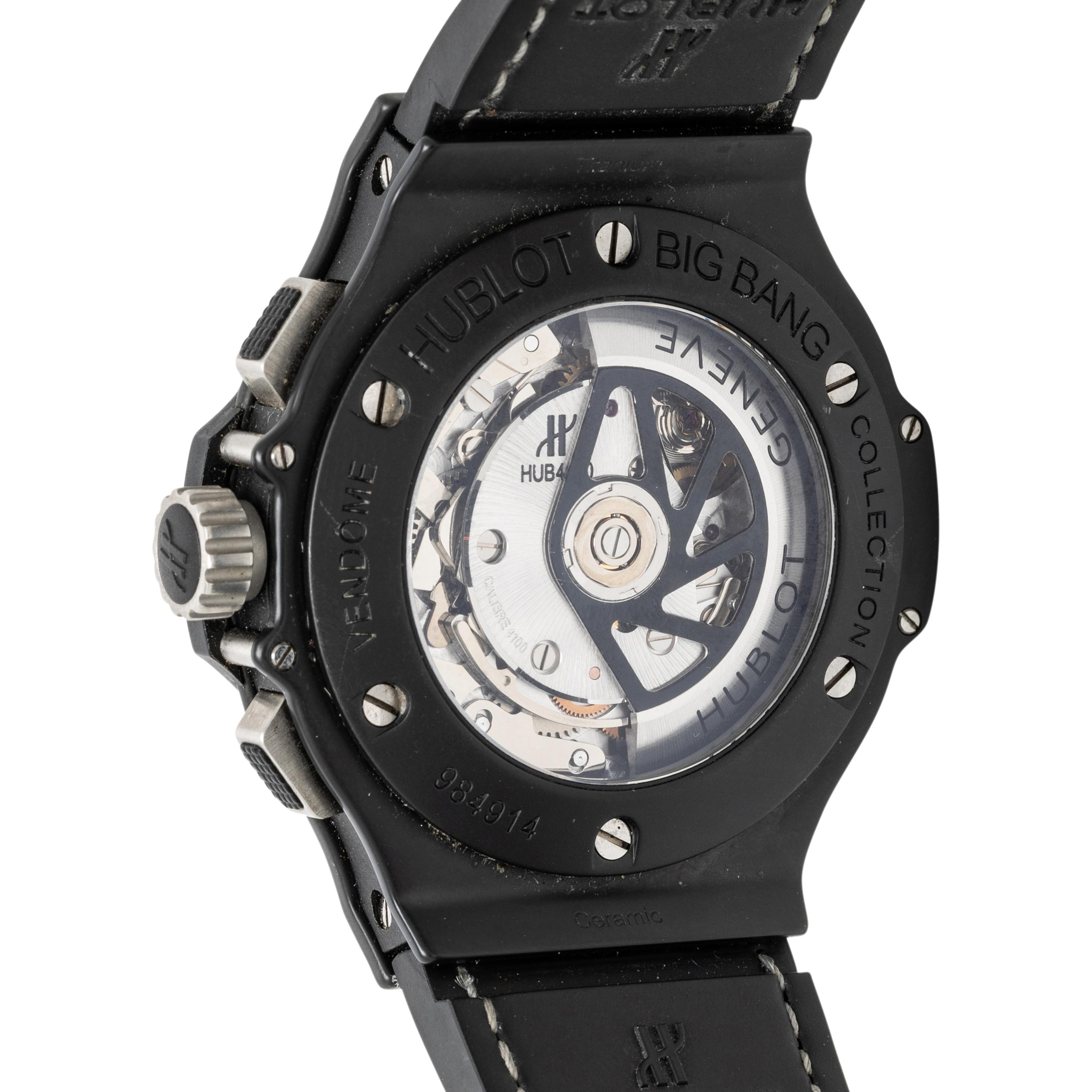 HUBLOT, 'BIG BANG VENDOME' CHRONOGRAPH WATCH WITH DATE AND DENIM STRAP