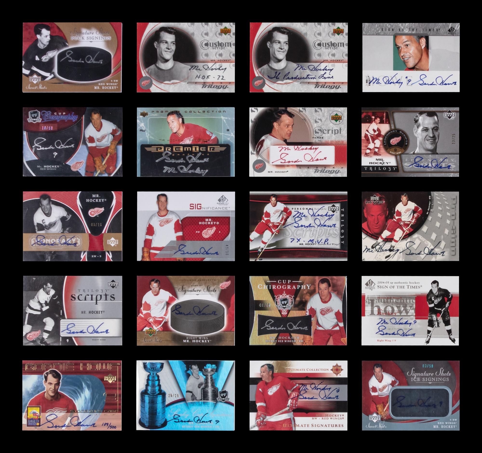 The Ultimate Collection of Gordie Howe Signed Autograph Hockey Cards (32 Total)