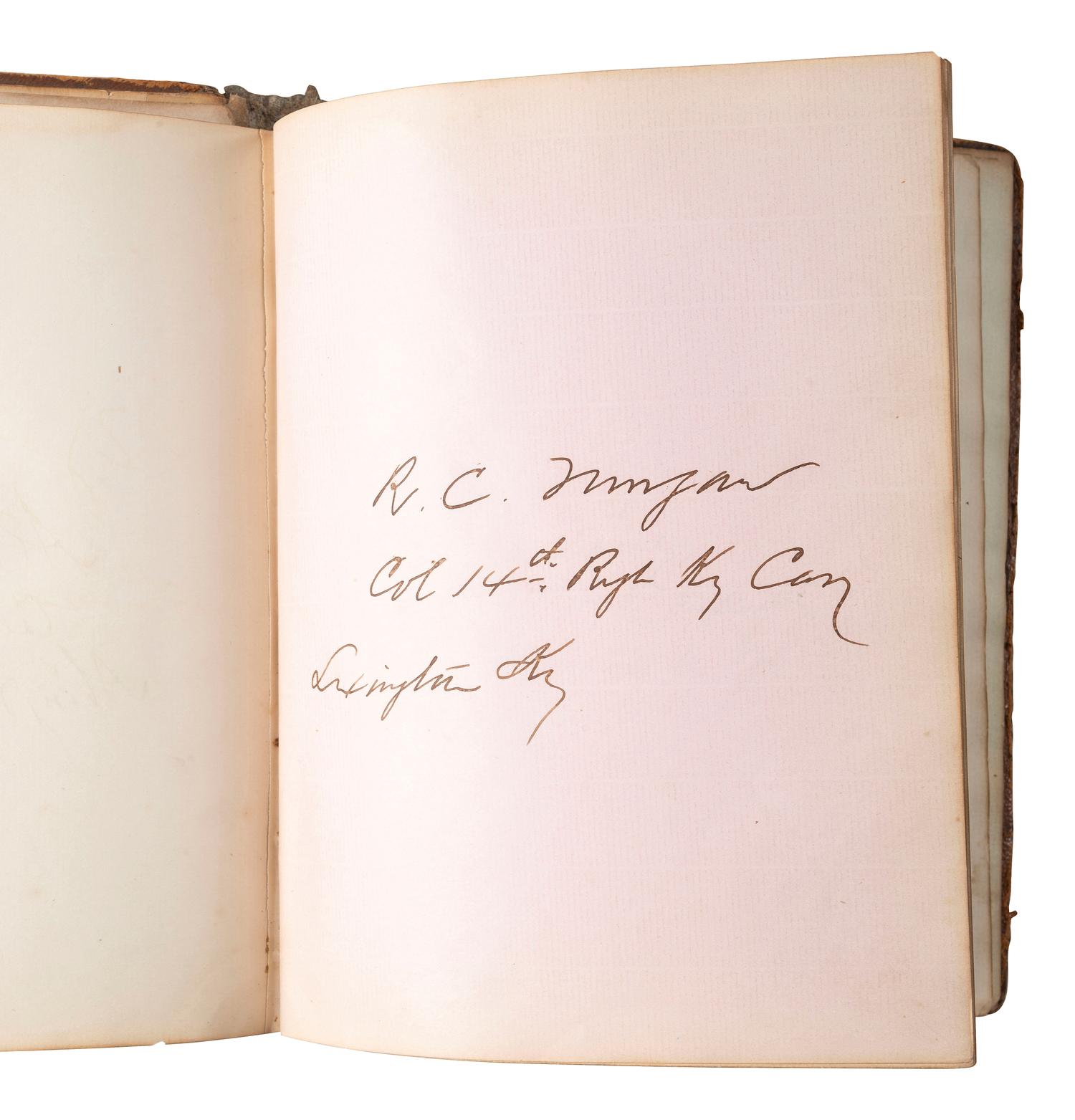 [CIVIL WAR]. An autograph album, ca 1863-1865, featuring the signatures of Confederate POWs held at Fort Delaware, including soldiers from "The Immortal Six Hundred."