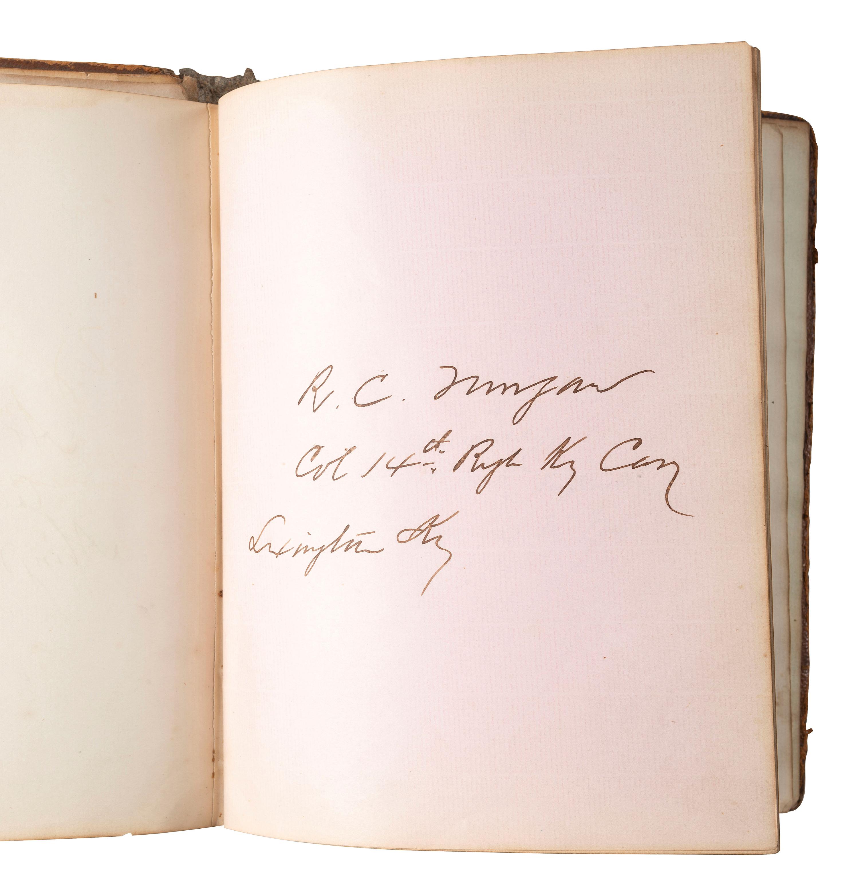 [CIVIL WAR]. An autograph album, ca 1863-1865, featuring the signatures of Confederate POWs held at Fort Delaware, including soldiers from "The Immortal Six Hundred."