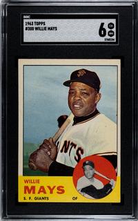 A 1963 Topps Willie Mays Baseball Card No. 300 (SGC 6 EX/NM)