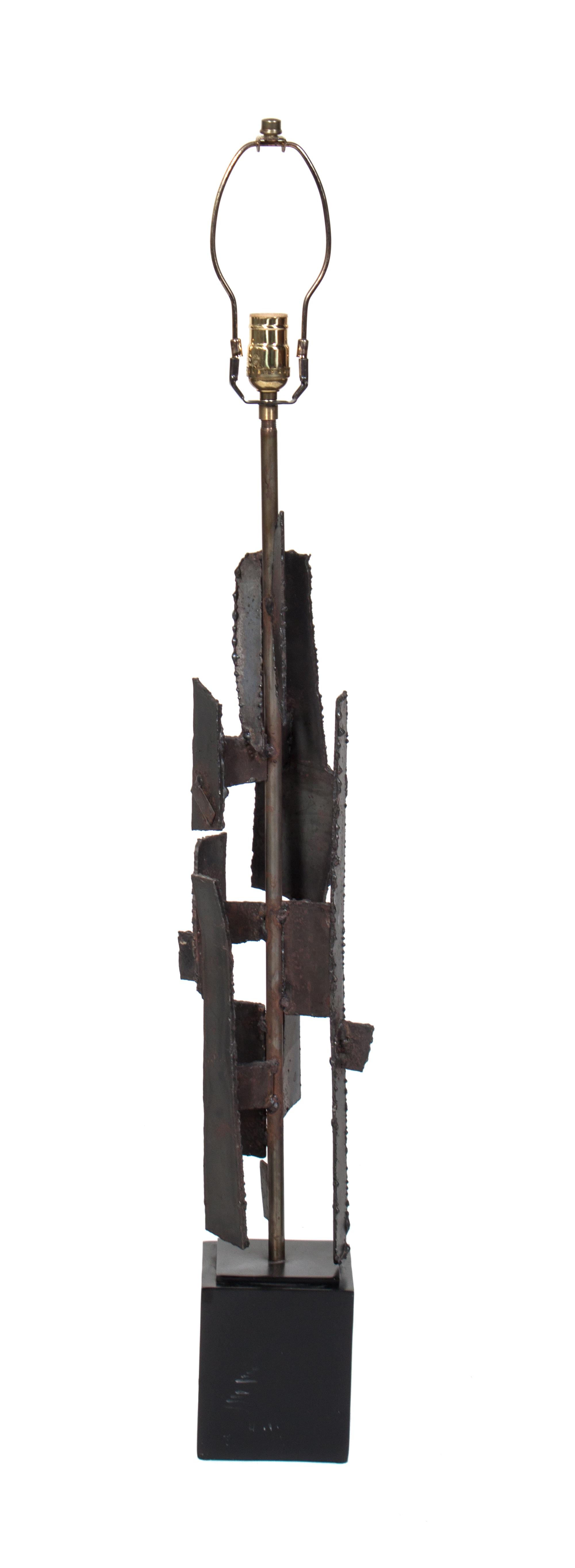 A Brutalist Table Lamp Height 46 1/4 inches. — HARRY BALMER FOR LAUREL