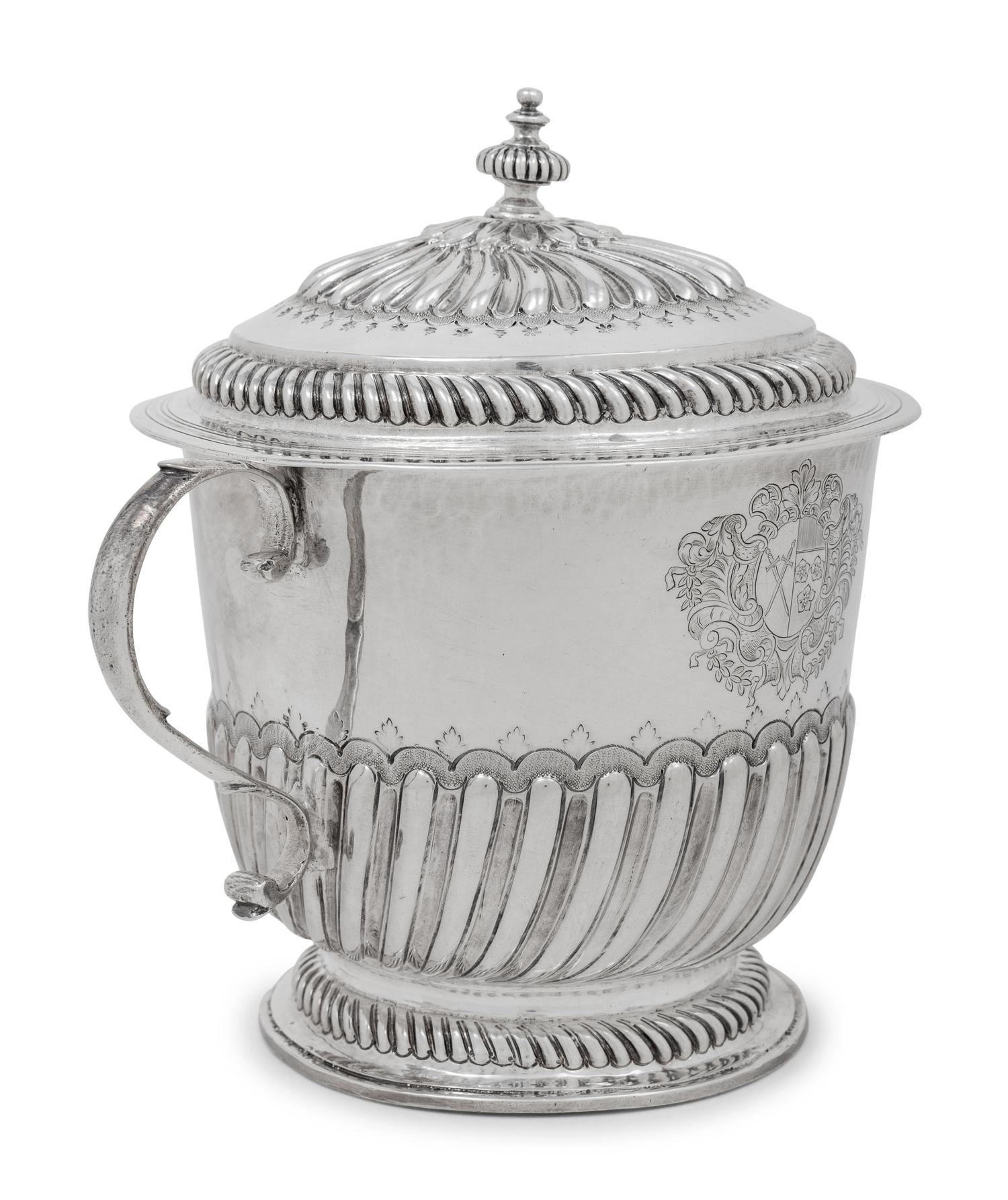 A Queen Anne Britannia Silver Cup and Cover