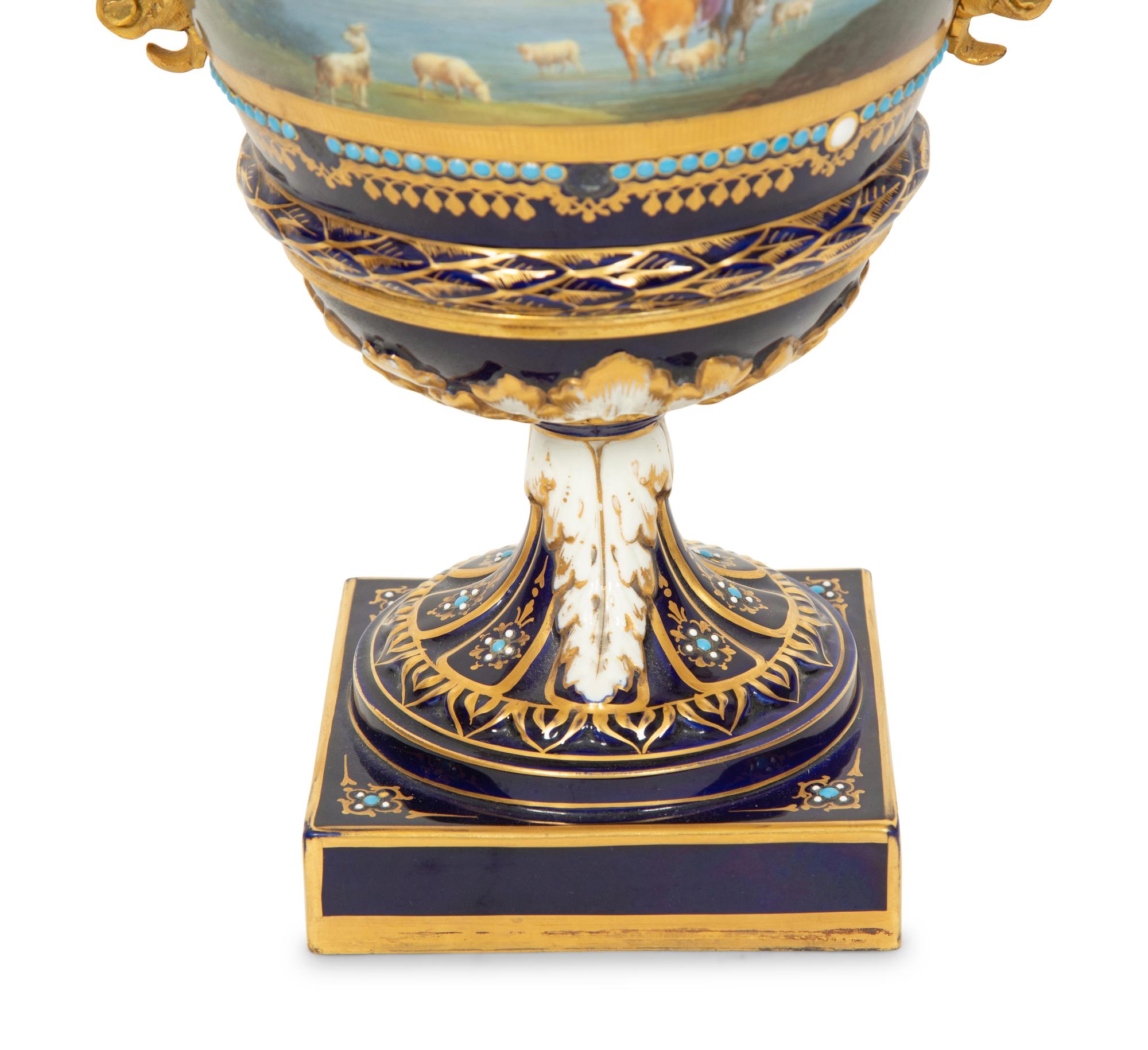 A Sèvres Gilt Bronze Mounted Porcelain Urn