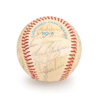 A Boston Red Sox Multi Signed Autograph Baseball With 29 Signatures Including Ted Williams (Beckett Authentication Services Letter BAS Certified),