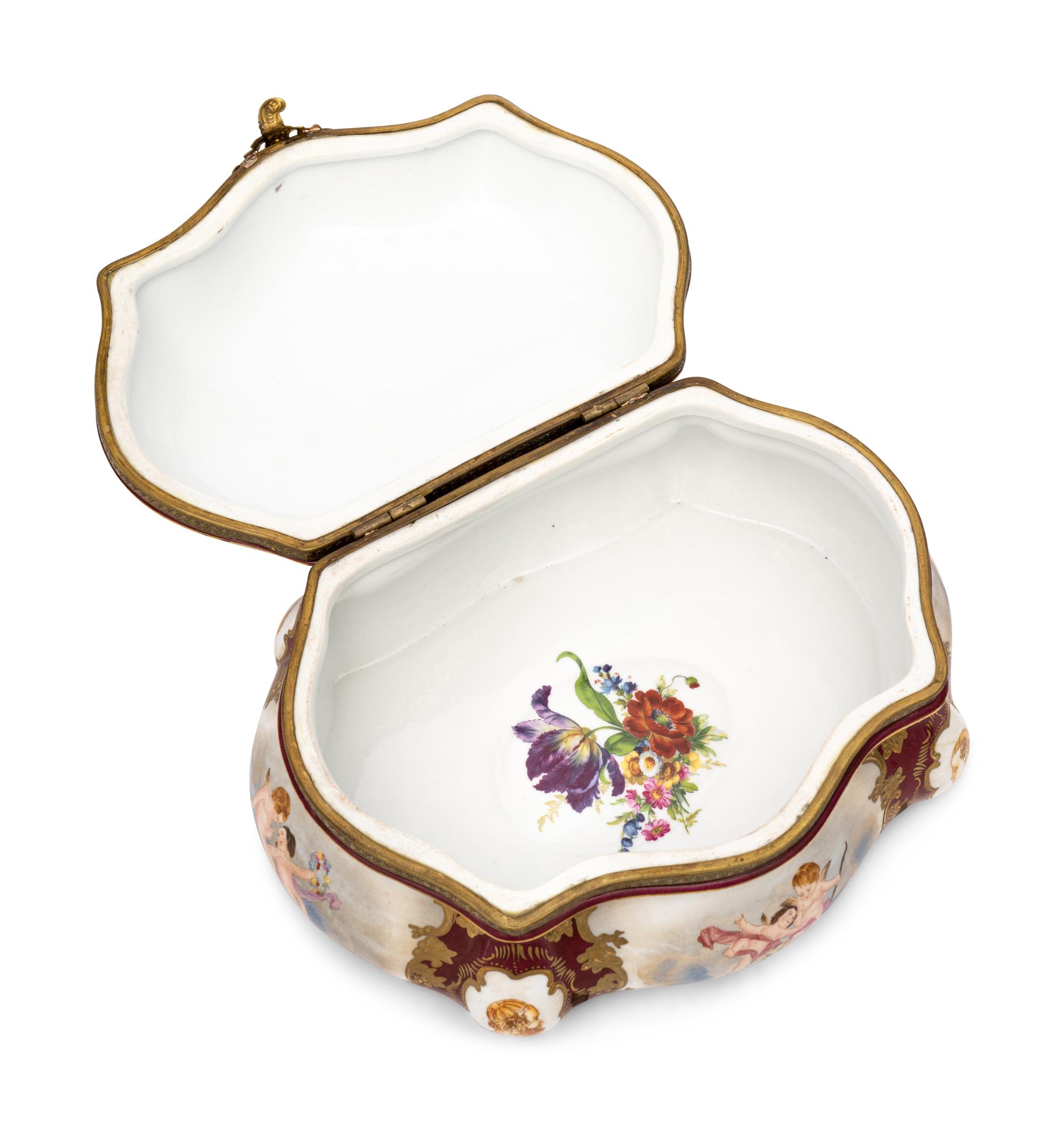 A Sèvres Style Porcelain Table Casket