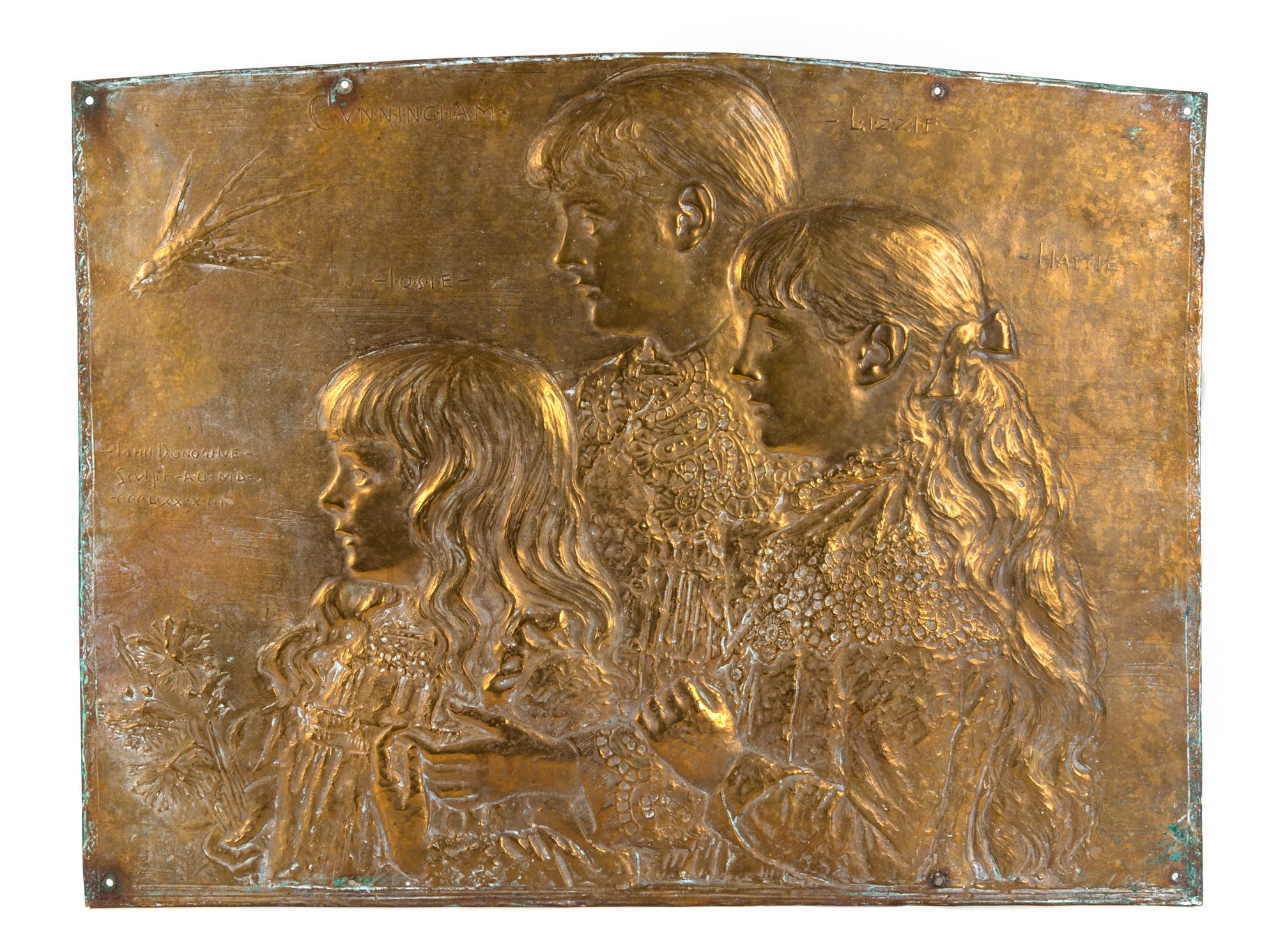 An American Gilt Bronze Bas Relief Panel Height 23 x width 30 1/4 inches. — JOHN TALBOTT DONOGHUE (1853-1903)