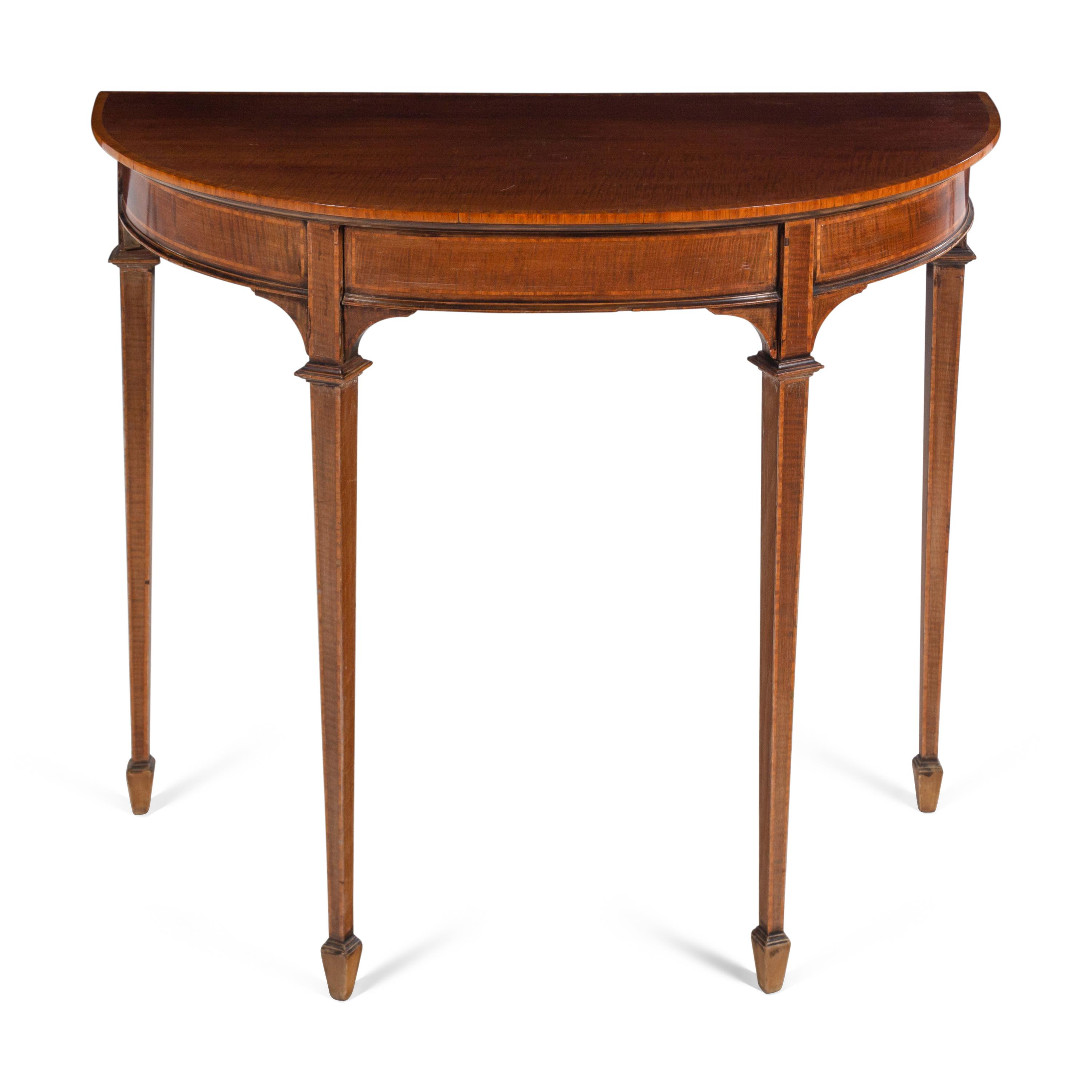 An Edwardian Satinwood-Banded Maple Pier Table