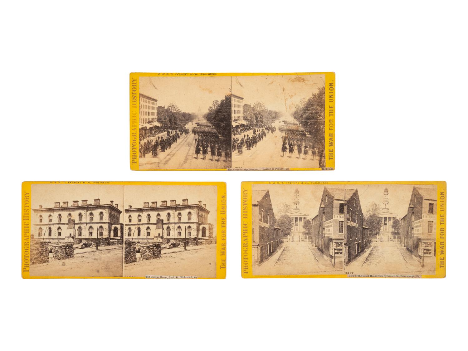 [CIVIL WAR]. 15 stereoviews ft. ruins, important buildings & locales during and just after the war.