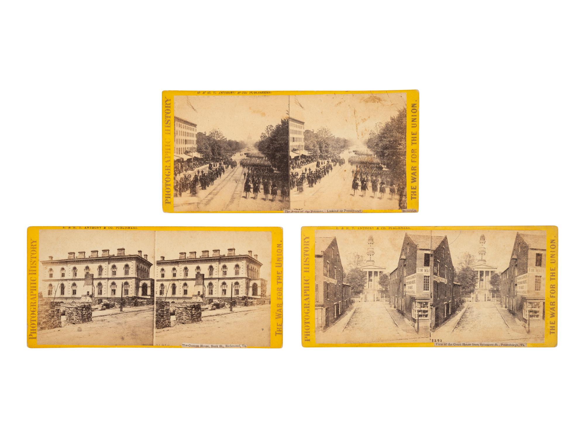 [CIVIL WAR]. 15 stereoviews ft. ruins, important buildings & locales during and just after the war.