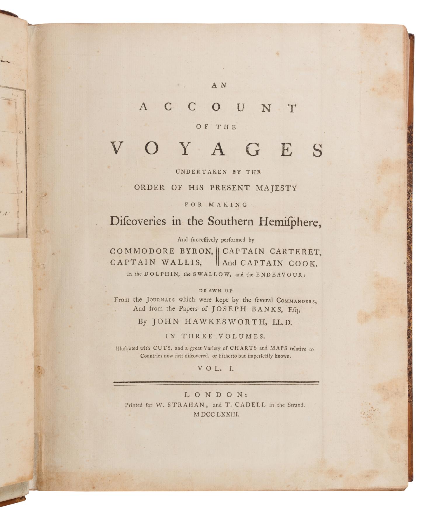 [TRAVEL & EXPLORATION]. COOK, James, Capt. (1728-1779). [Collected Voyages]. London: W. Strahan; and T. Cadell, 1773, 1777, 1784.