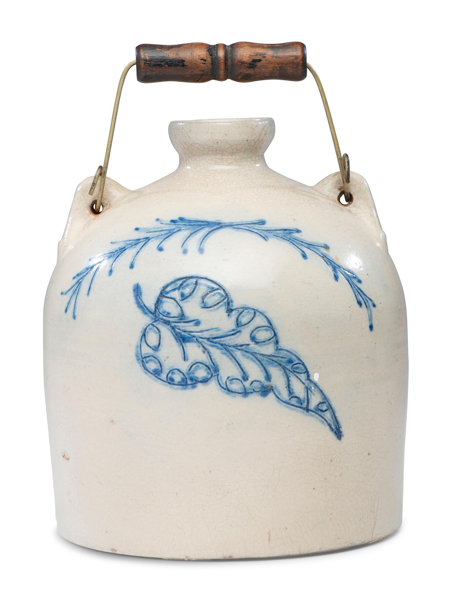 A Cobalt Decorated Stoneware Harvest or Field Jug Attributed to Wingerter Pottery
