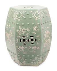 A Chinese Celadon Glazed Porcelain Garden Stool