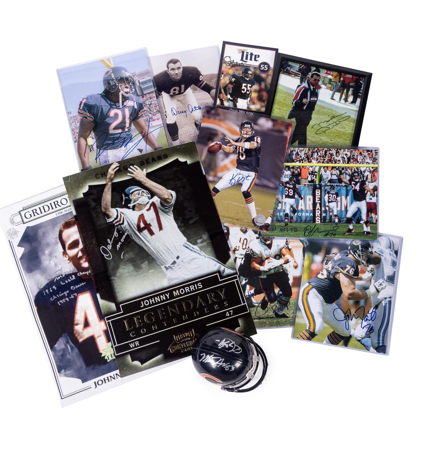 A Large Group of Chicago Bears Signed Autograph Items Including Mike Ditka and Mike Singletary