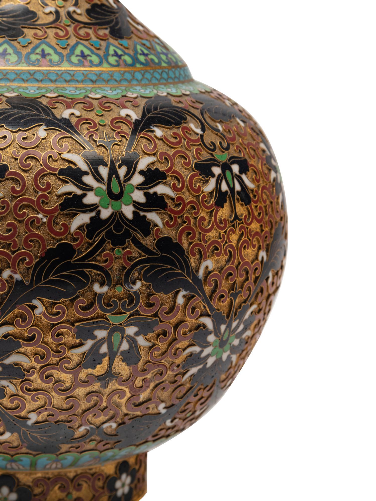 A Pair of Chinese Cloisonné Vases