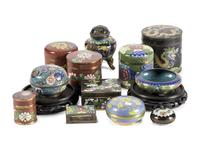 A Large Group of 32 Chinese and Japanese Cloisonné Wares