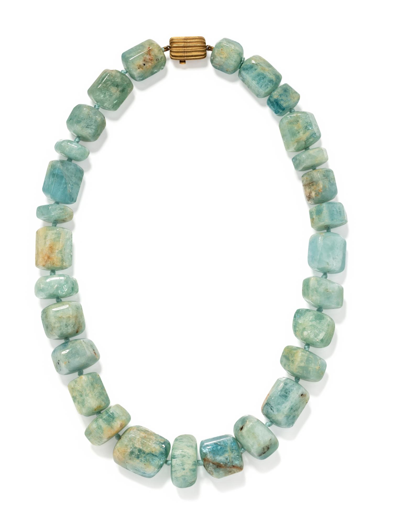 CHRISTOPHER WALLING, AQUAMARINE BEAD NECKLACE