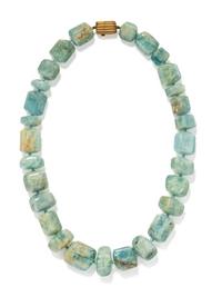 CHRISTOPHER WALLING, AQUAMARINE BEAD NECKLACE