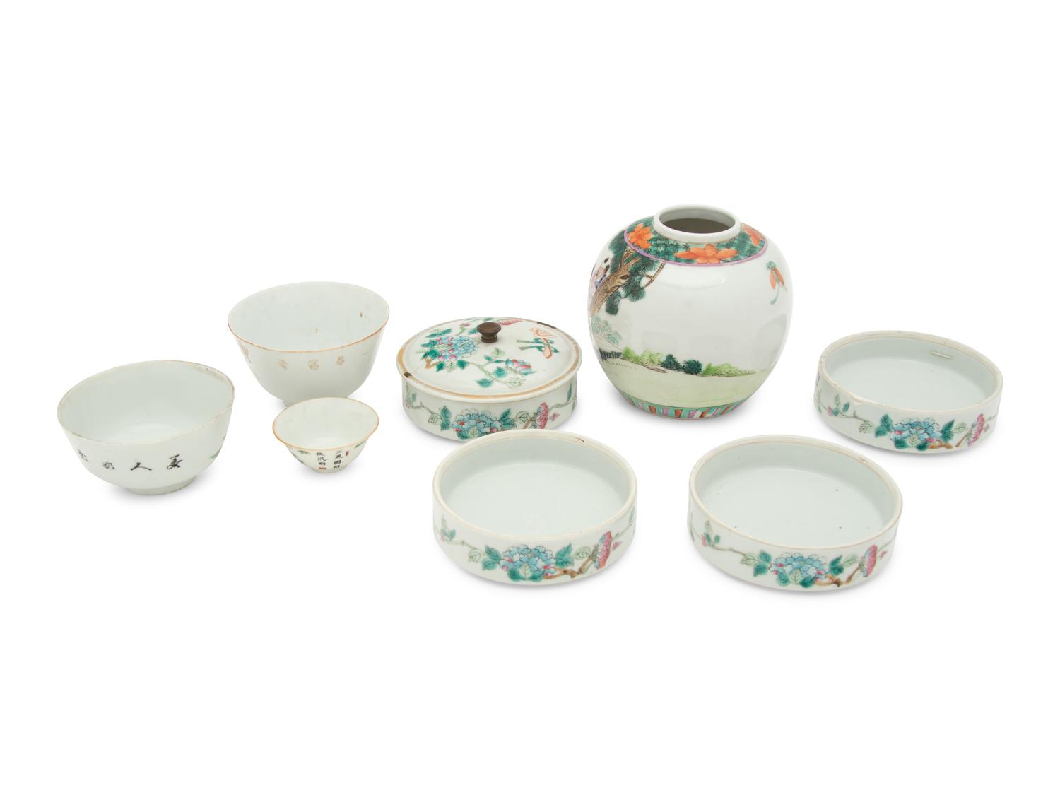 Five Chinese Famille Rose Porcelain Vessels
