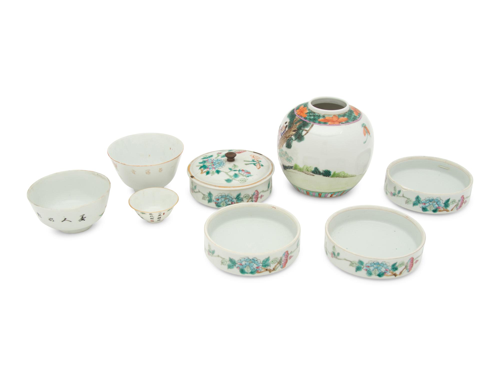 Five Chinese Famille Rose Porcelain Vessels