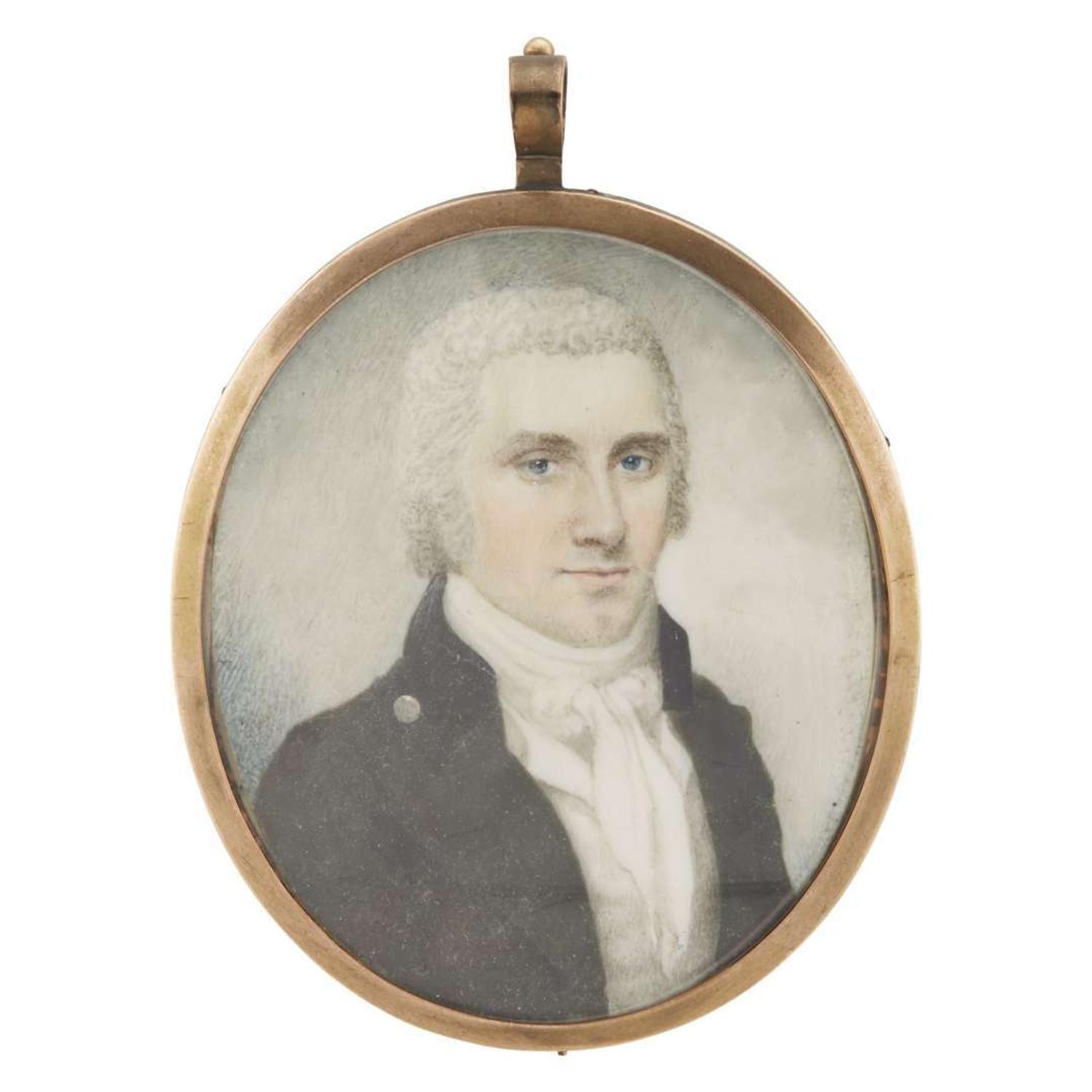 Manner of Raphaelle Peale (1774-1825) Portrait miniature of a gentleman, said to be Joseph Wharton of Philadelphia, PA, late 18th century