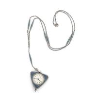 C.H. Meylan, Edwardian, Diamond and Polychrome Enamel Pendant Watch