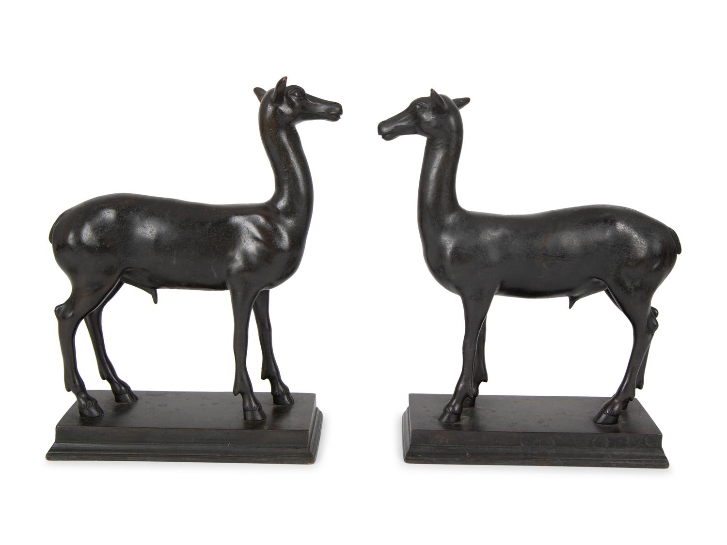 A Pair of Continental Bronze Fauns — 19TH/20TH CENTURY