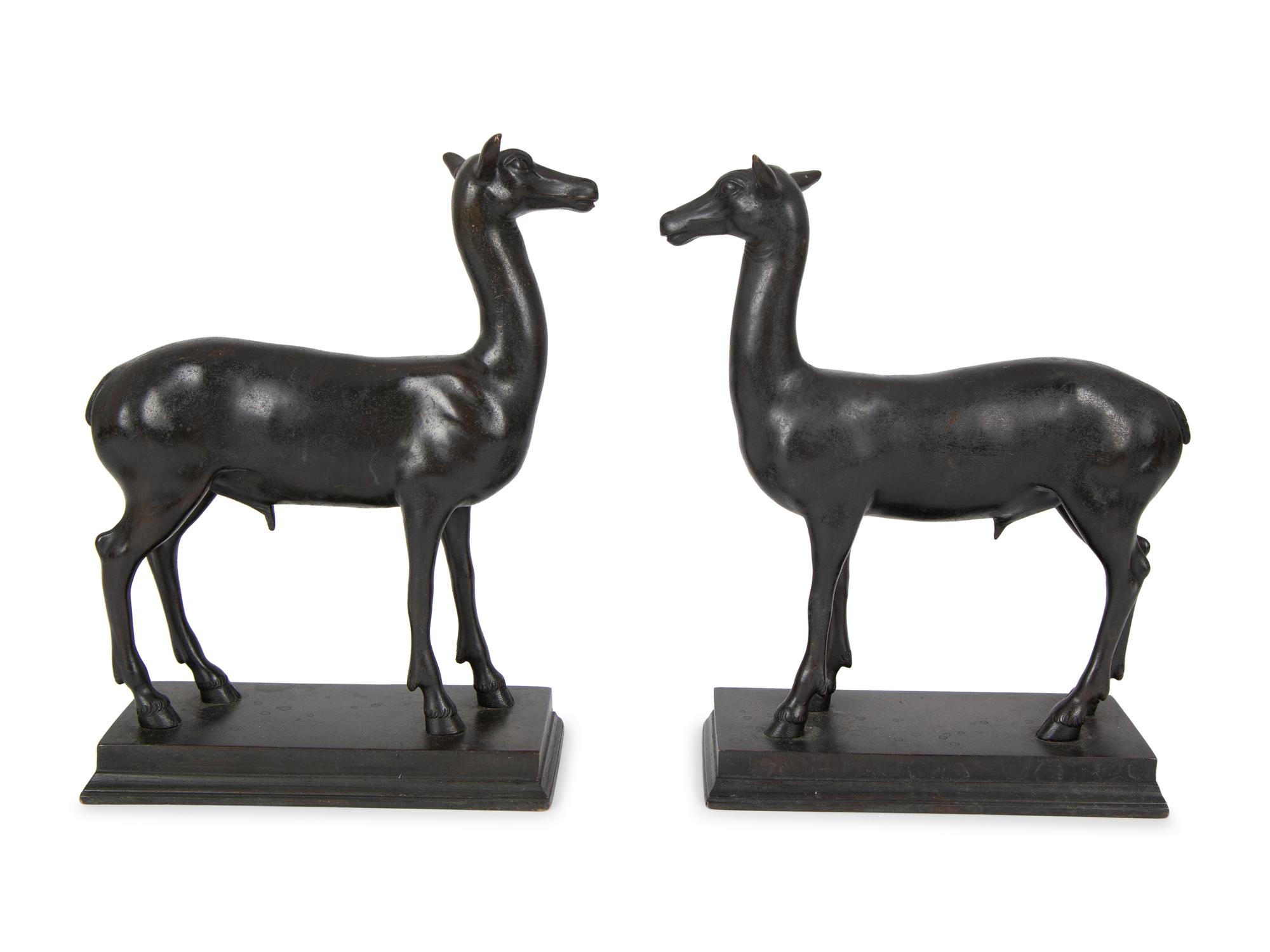 A Pair of Continental Bronze Fauns — 19TH/20TH CENTURY