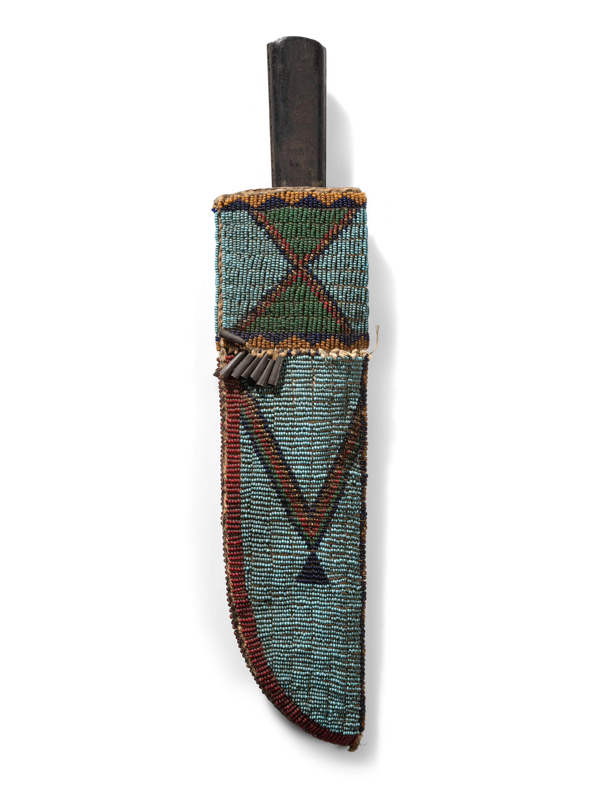 Sioux Beaded Double-Sided Knife Sheath, with Knife