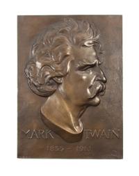 An American Bronze Plaque, WALTER RUSSELL (AMERICAN, 1871-1963), Diameter 9 x 6 5/8 inches. — WALTER RUSSELL (AMERICAN, 1871-1963),