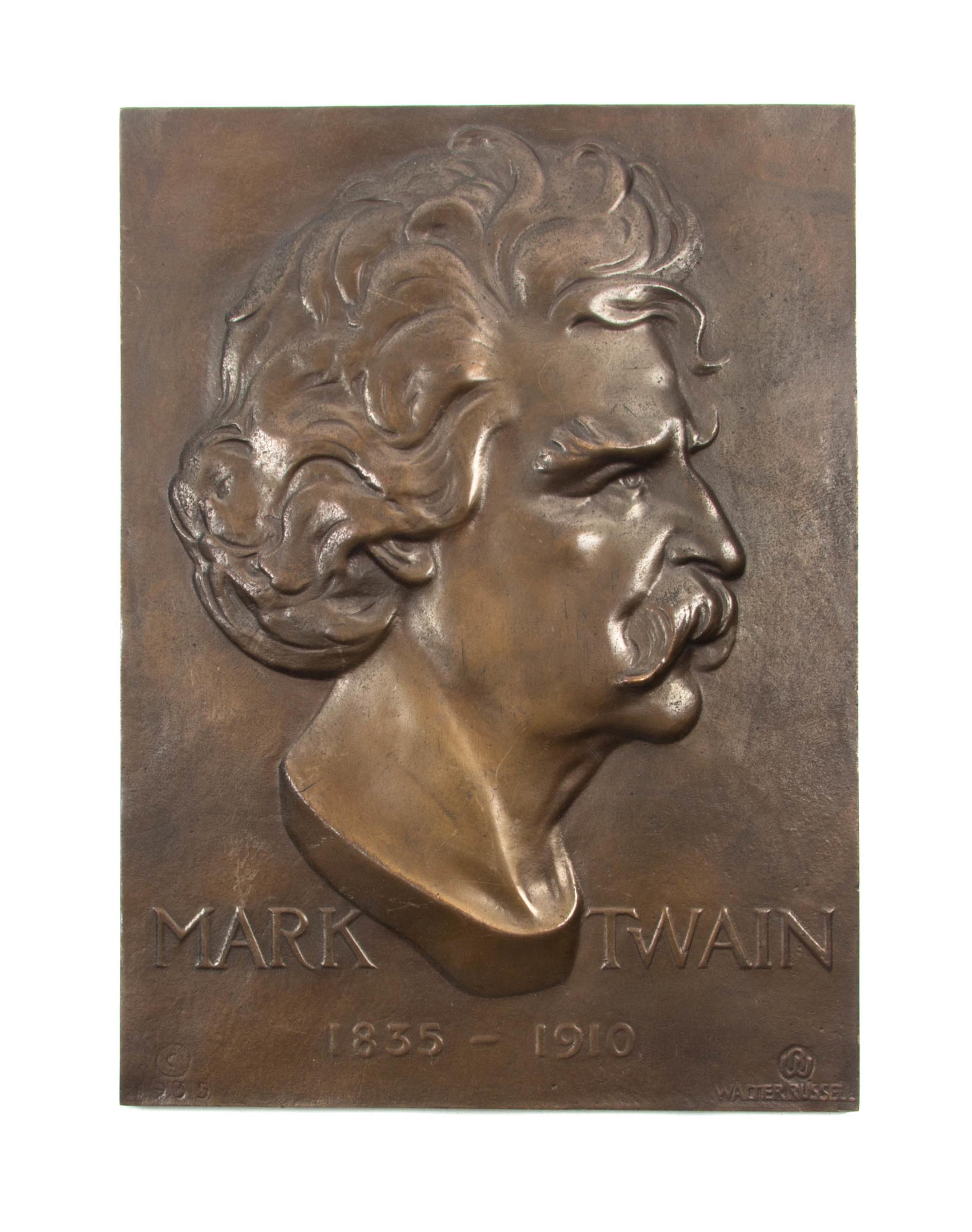 An American Bronze Plaque, WALTER RUSSELL (AMERICAN, 1871-1963), Diameter 9 x 6 5/8 inches. — WALTER RUSSELL (AMERICAN, 1871-1963),