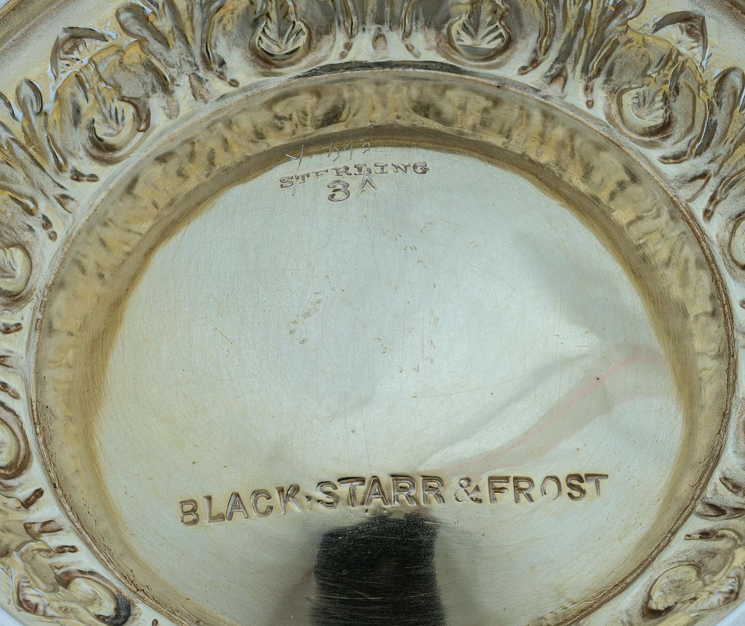Three American Silver-Mounted Etched Glass Vases