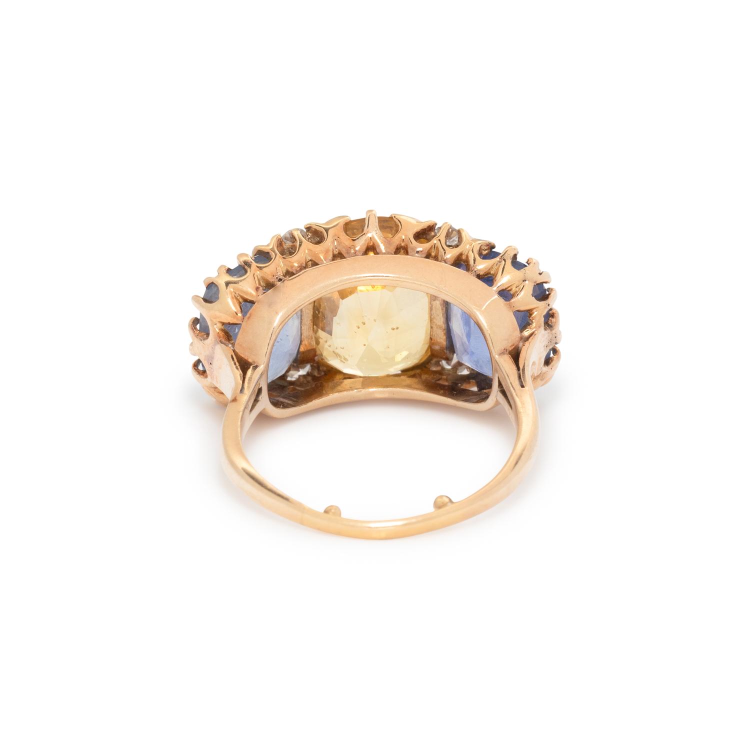 MULTICOLOR CEYLON SAPPHIRE AND DIAMOND RING