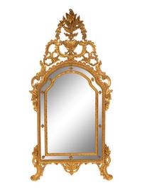 A Large Louis XV Style Giltwood Parclose Mirror