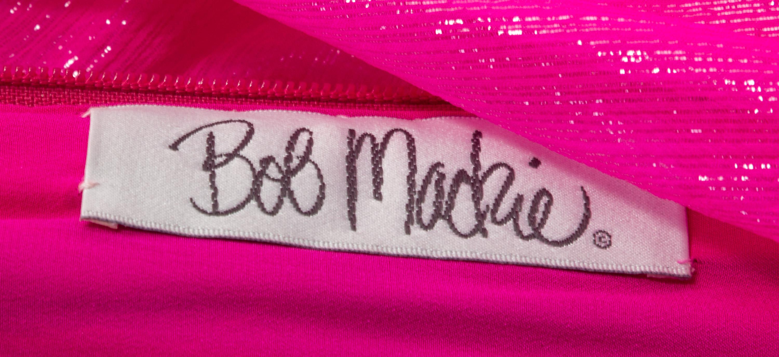 A Bob Mackie Fuchsia Strapless Cocktail Dress,